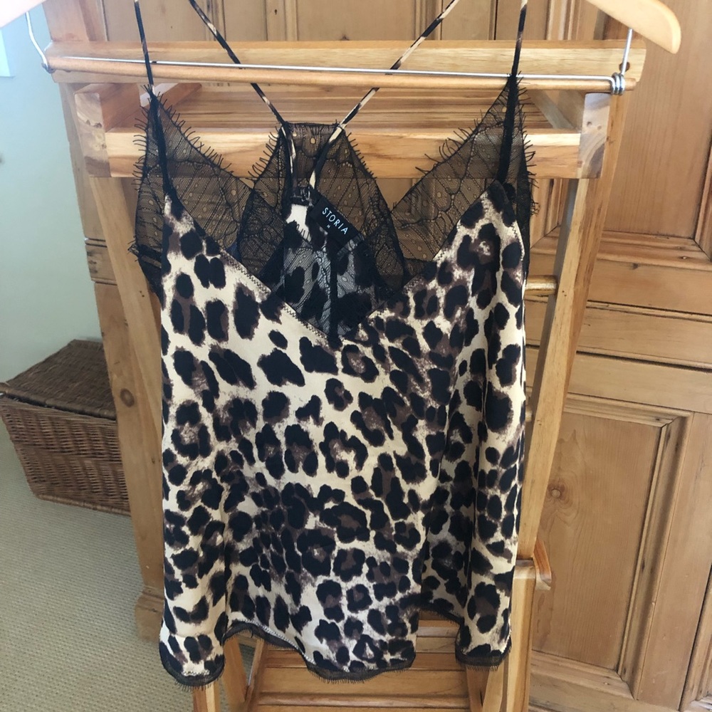 Leopard print camisole.
